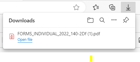 Open the downloaded file in Edge